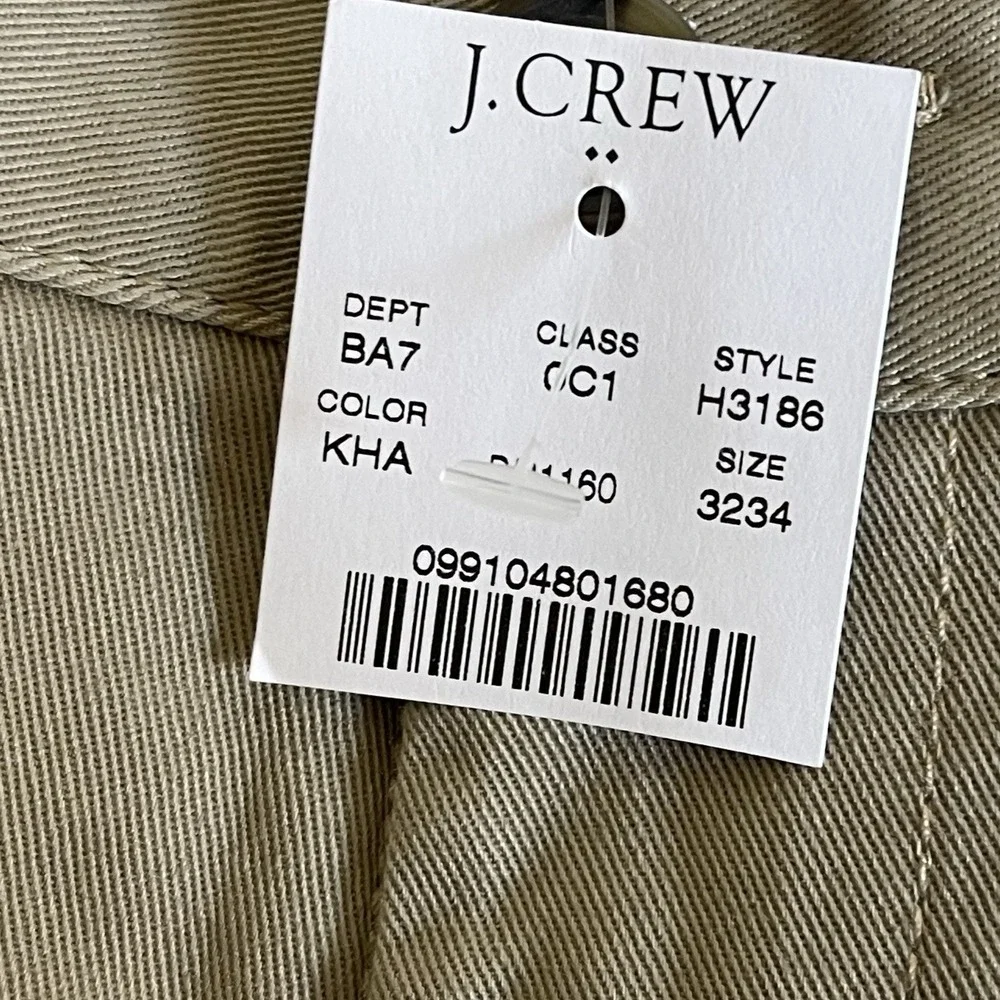 NWT J.Crew Mercantile Mens Classic Tan Flex Chino Pants 32x34